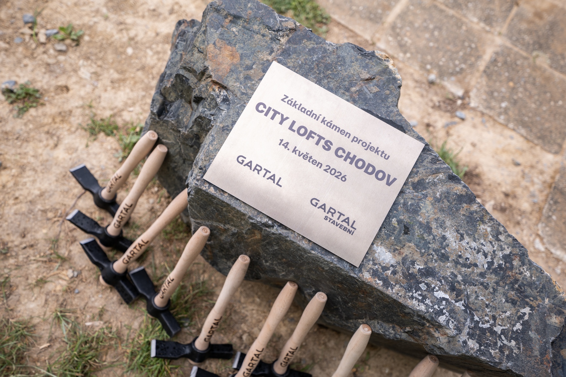 Laying the foundation stone of City Lofts Chodov