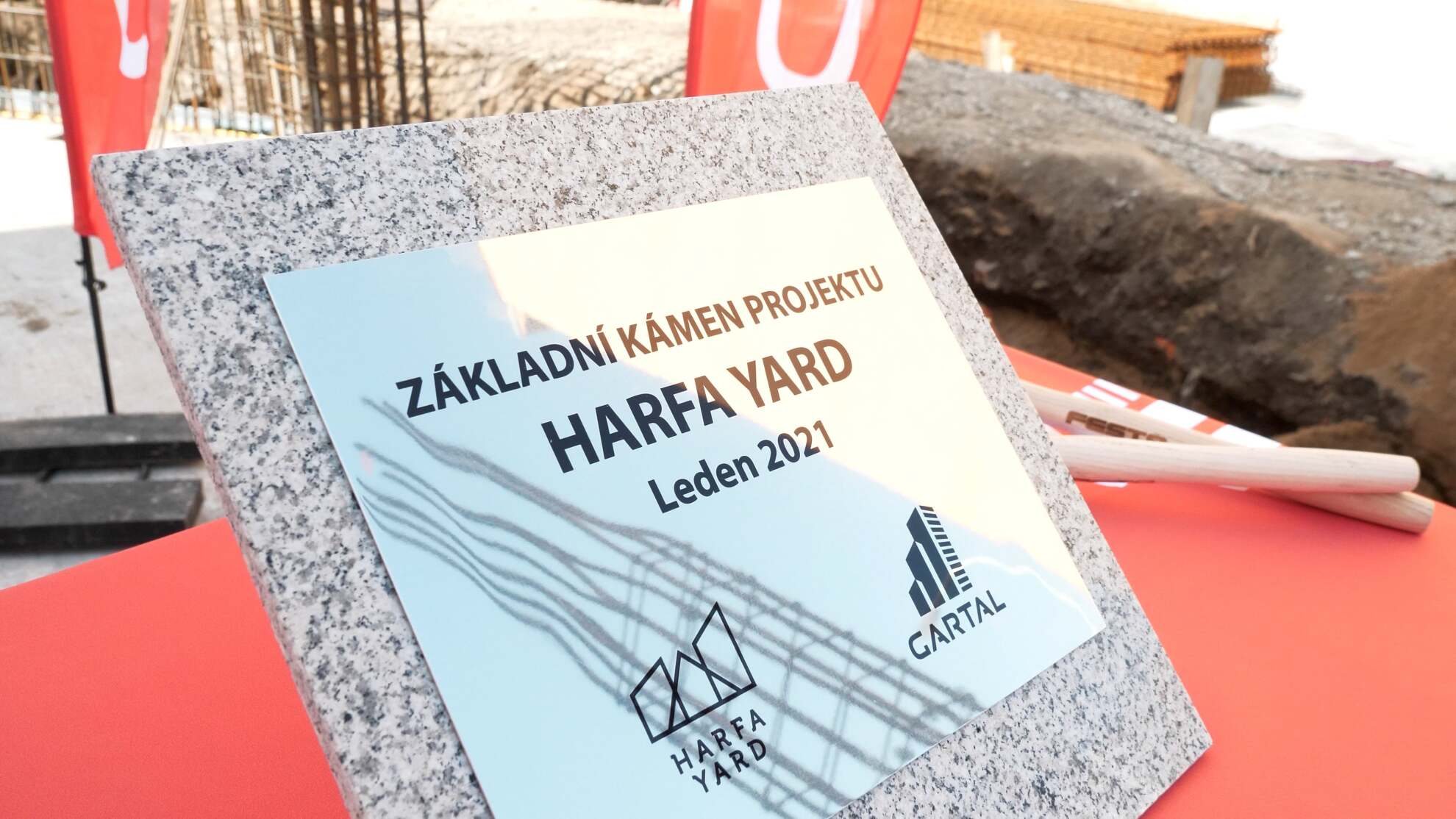 Laying the foundation stone of the Harfa Yard project 