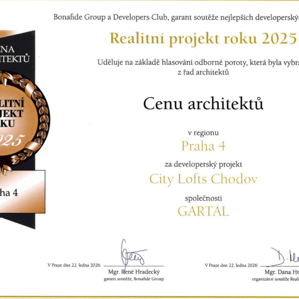 City Lofts Chodov získal cenu architektů