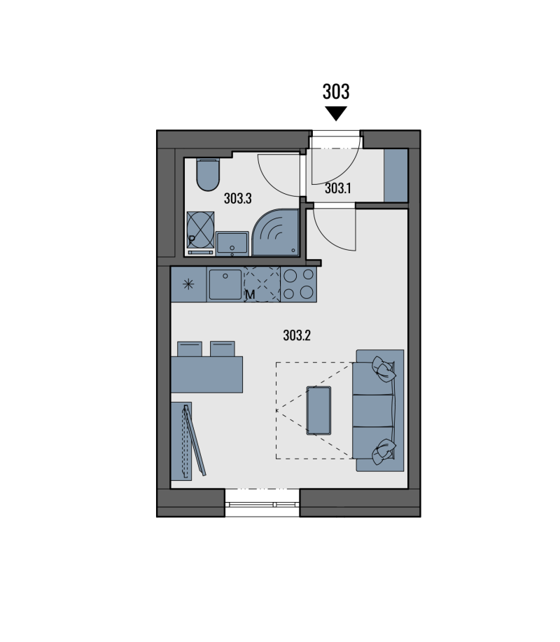 Accommodation unit 303